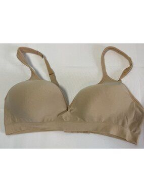 Bali Wirefree Bra 36B Nude Adjustable Straps Lightly Padded
